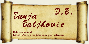 Dunja Baljković vizit kartica
